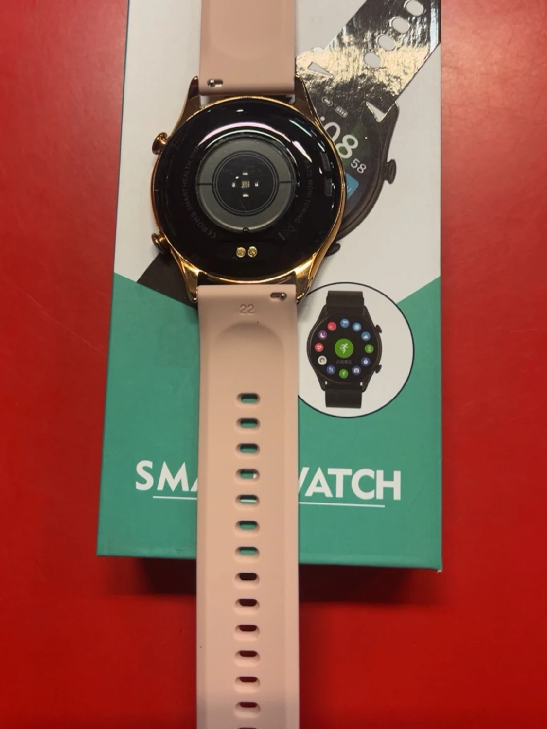 Smart Watch (rosa/guld, rund display) - 1