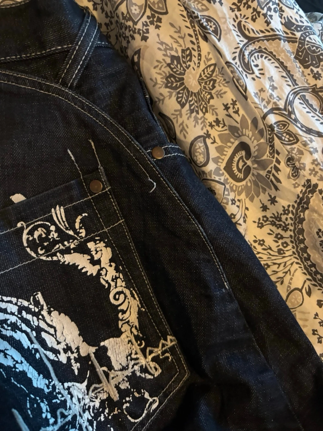 Wax jeans med tryck - 5