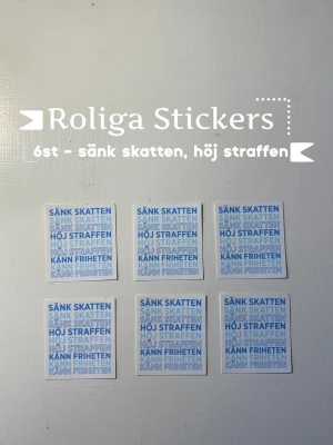 Roliga stickers - 6st roliga stickers med motivet ”sänk skatten, höj straffen” 