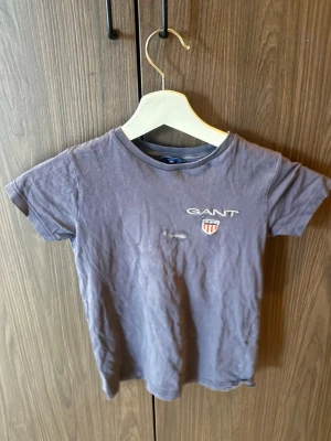 Mörkgrå t-shirt från GANT - Snygg mörkgrå t-shirt från GANT med klassisk logotyp och emblem broderat på bröstet. T-shirten har rund hals och korta ärmar, perfekt för en chill och avslappnad stil. Materialet känns mjukt och bekvämt mot huden.