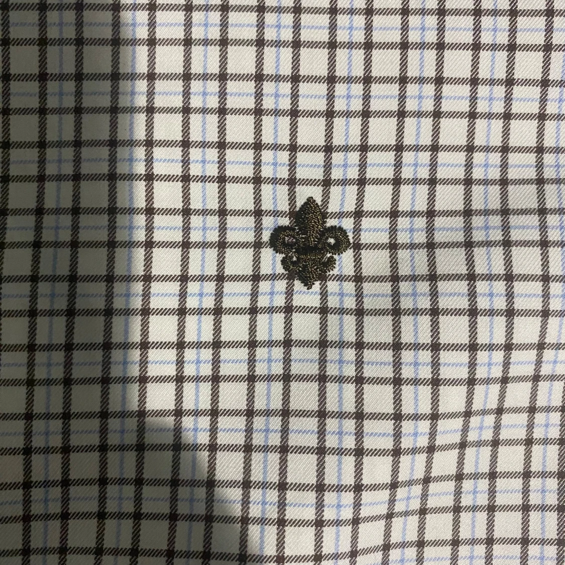 Rutig vit Morris skjorta med broderi - 3