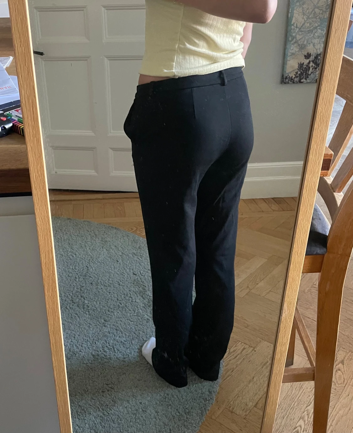 Svarta kostymbyxor med rak passform - 1