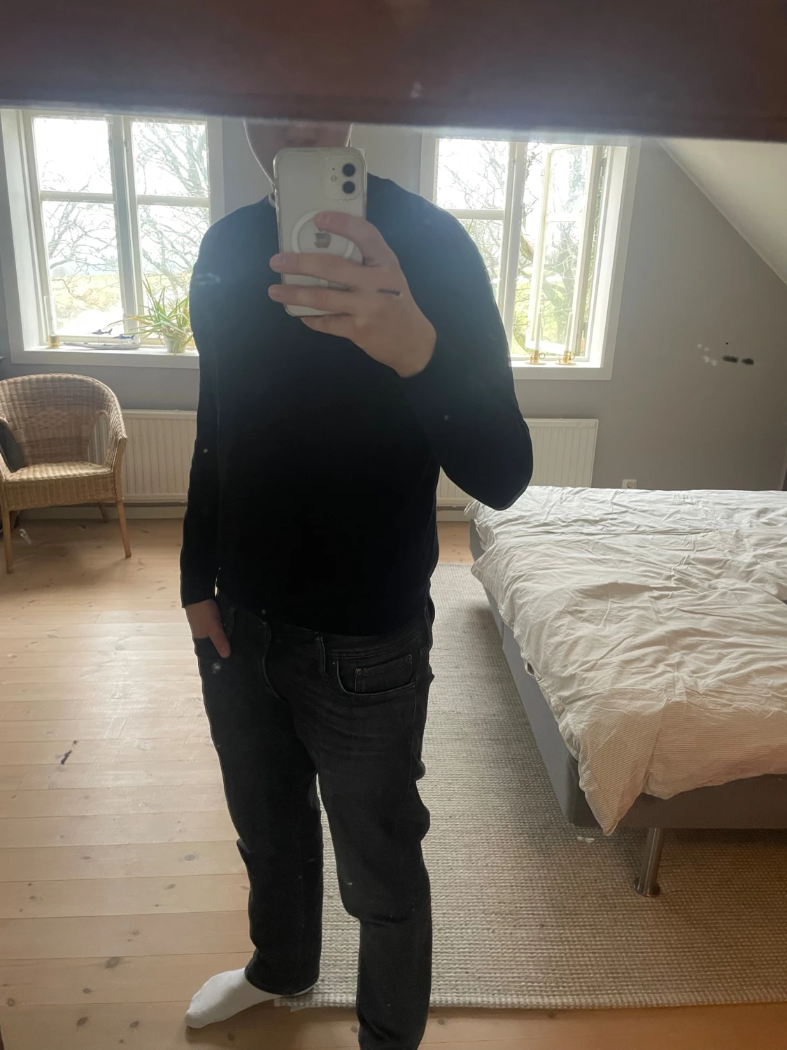 Mörkblå stickad tröja från Zara - 1