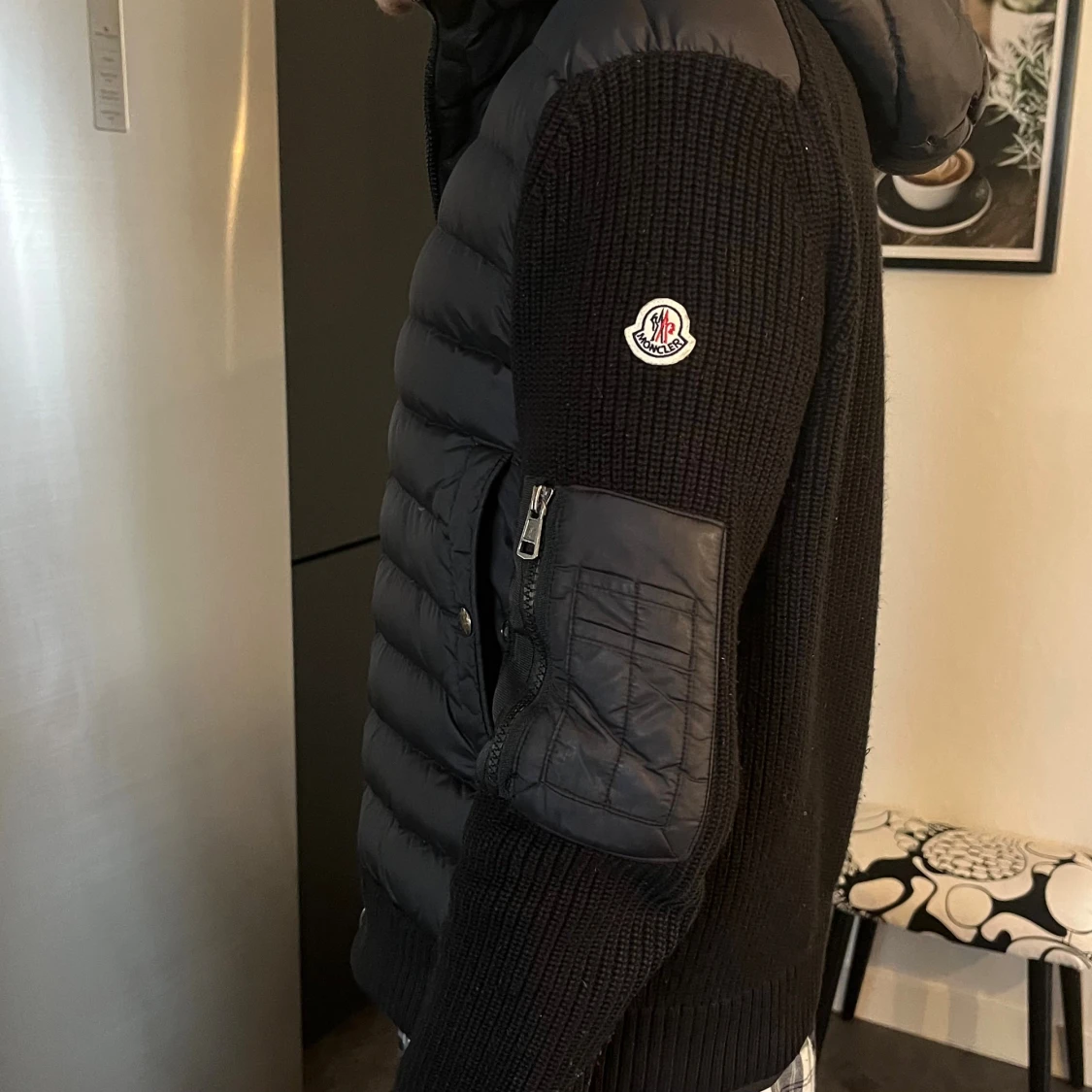 Svart Moncler cardigan med huva - 3