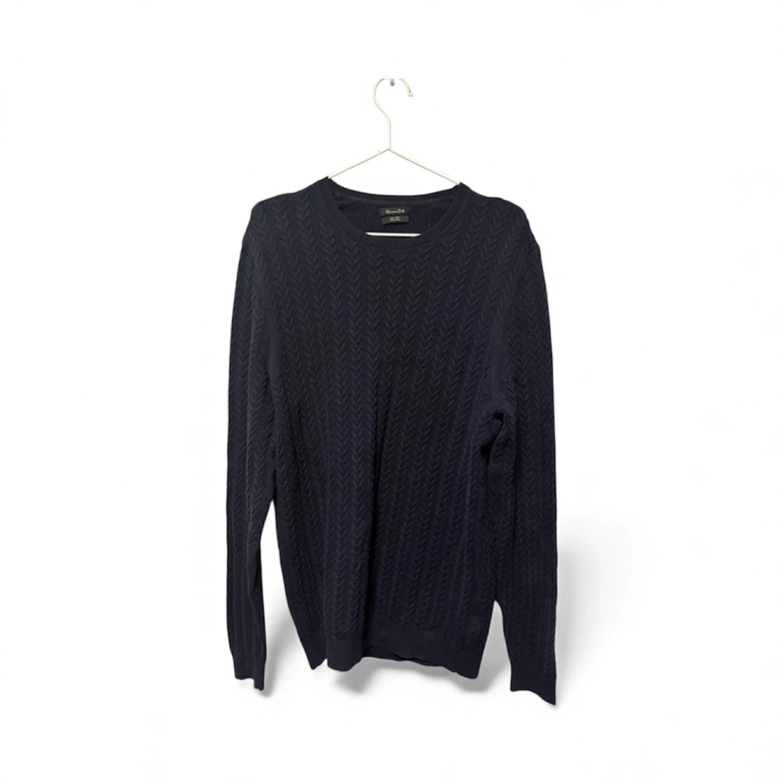 Mörkblå stickad tröja Massimo Dutti