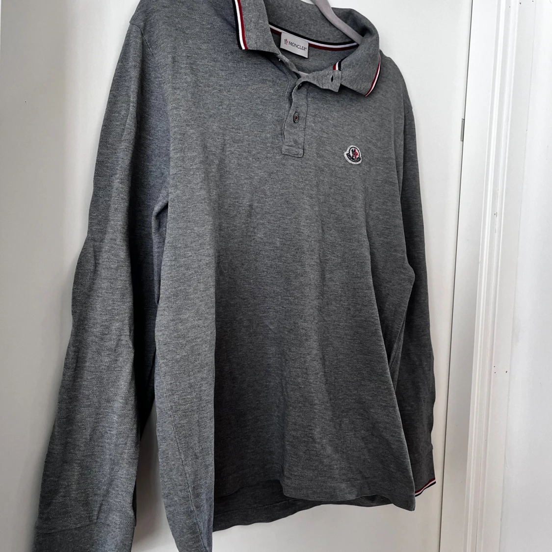 Grå Moncler pikétröja långärmad - 1
