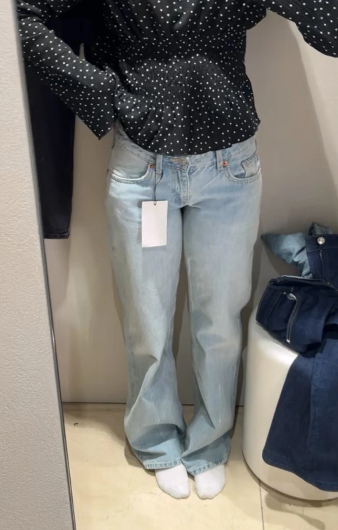 Zara TRF jeans wide leg låg midja 
