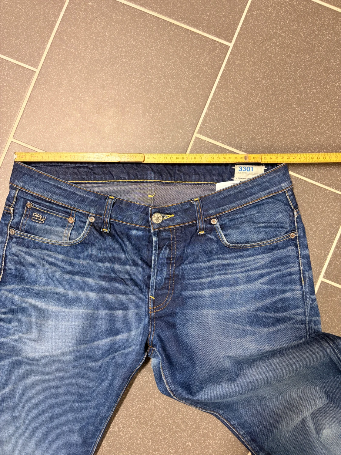 G-Star RAW 3301 blå jeans straight fit - 2