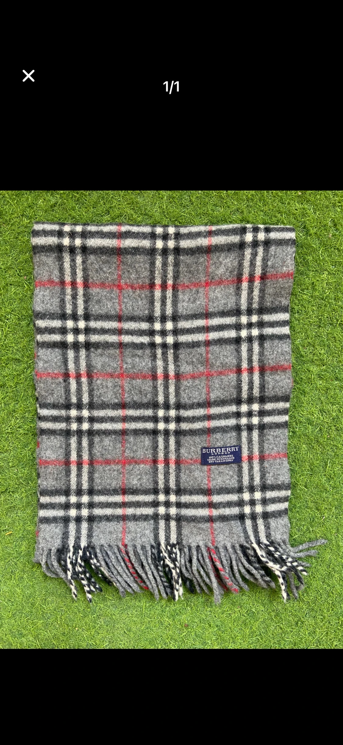 Rutig grå halsduk från Burberry