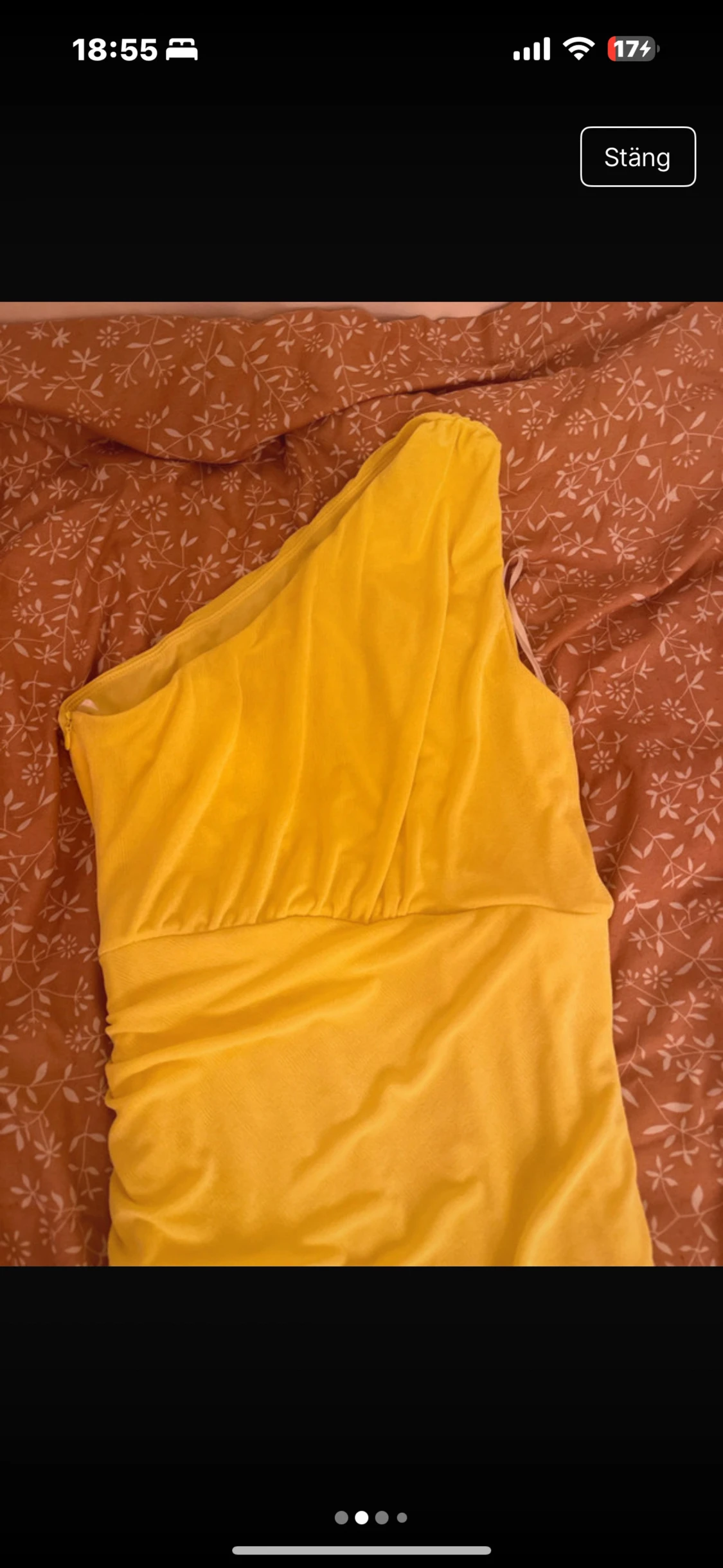 Gul one shoulder långklänning - 1