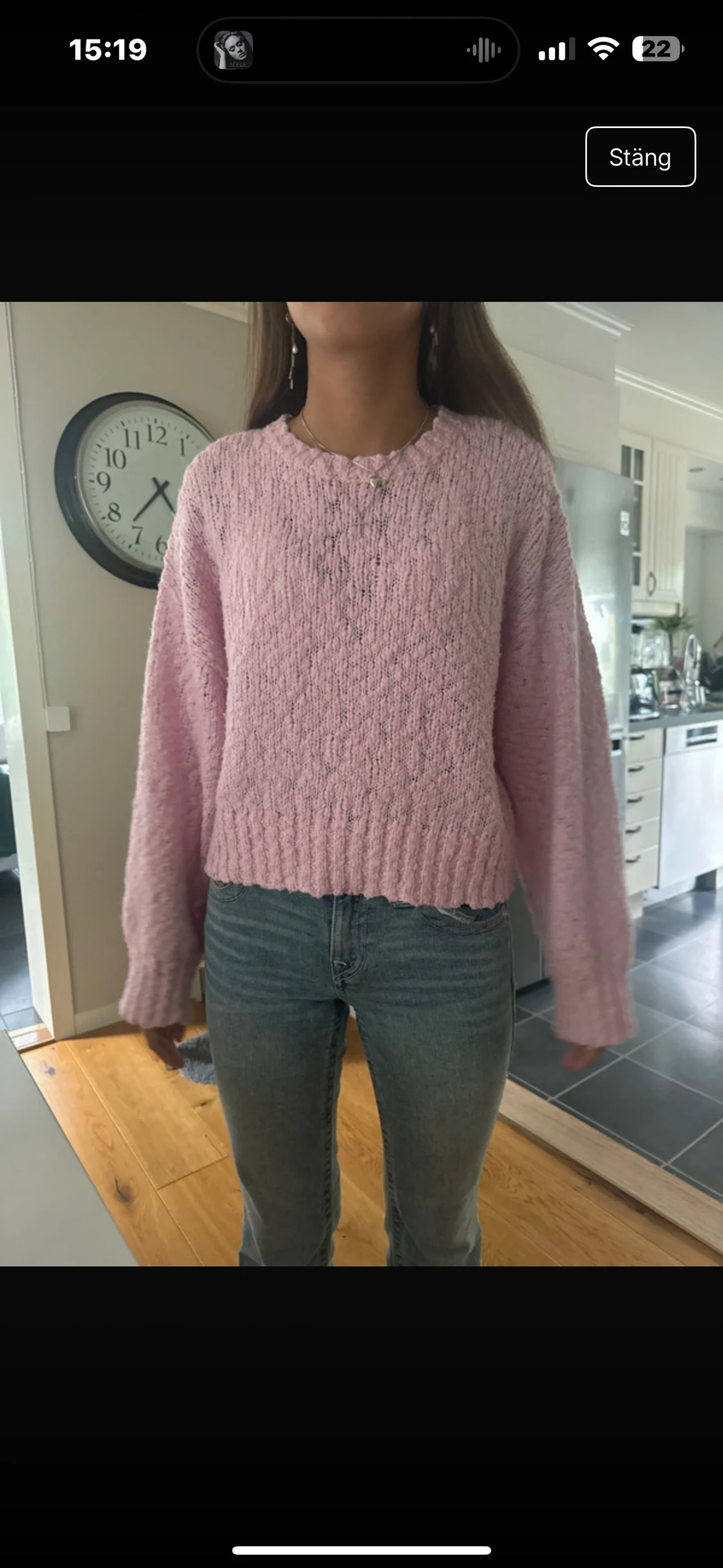 Ljusrosa stickad tröja från Monki - 2