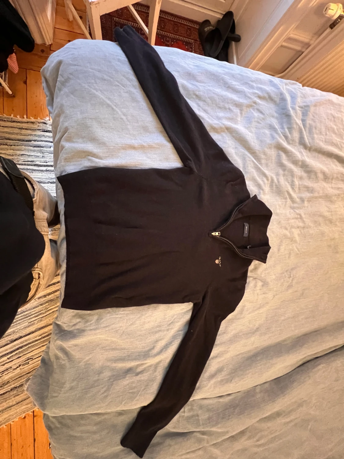 Blå half zip tröja från GANT - 1