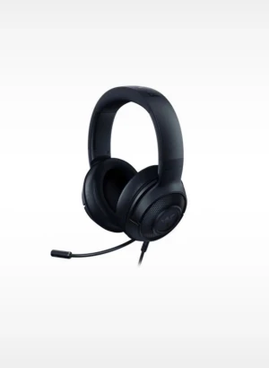 Razer Kraken X - Razer Kraken X är ett lätt och bekvämt spelheadset med över-ear design och kabelanslutning. Utrustad med böjbar mikrofon och mjuka öronkuddar för långvarig komfort. Headsetet ser ut att vara i mycket gott skick utan synligt slitage eller defekter.
