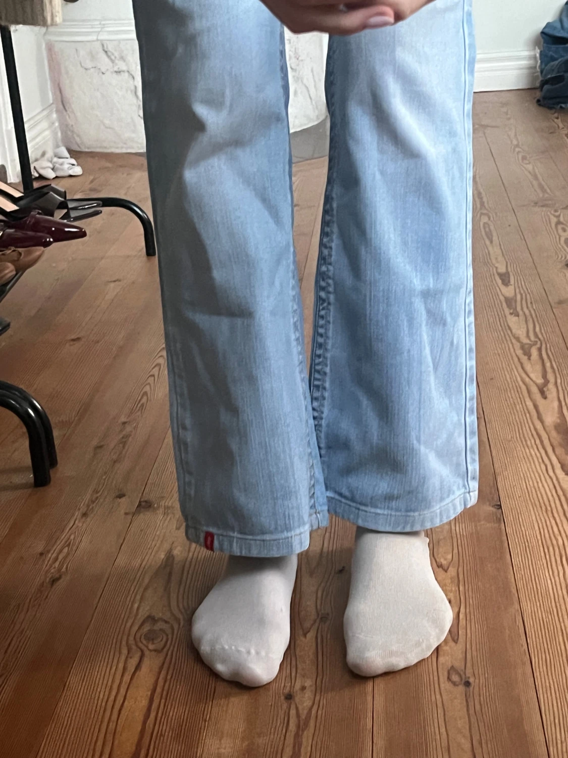 Ljusblå lågmidjade jeans vintage  - 3