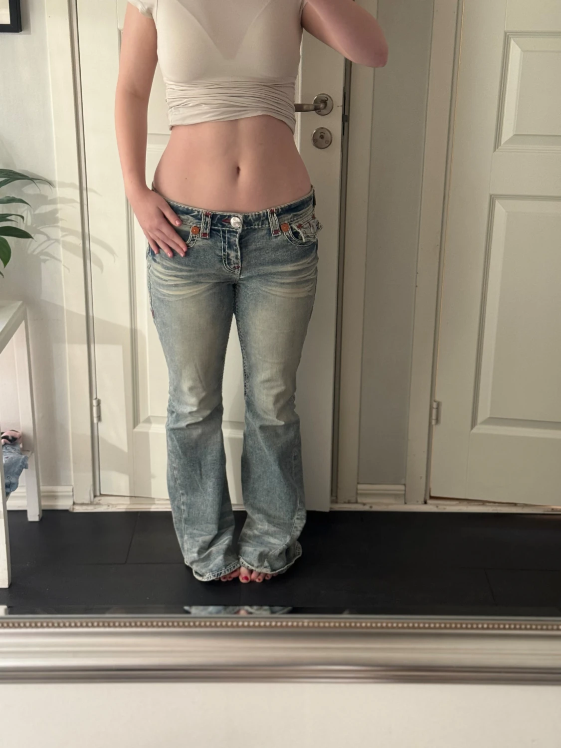 True Religion lågmidjade bootcut jeans - 4