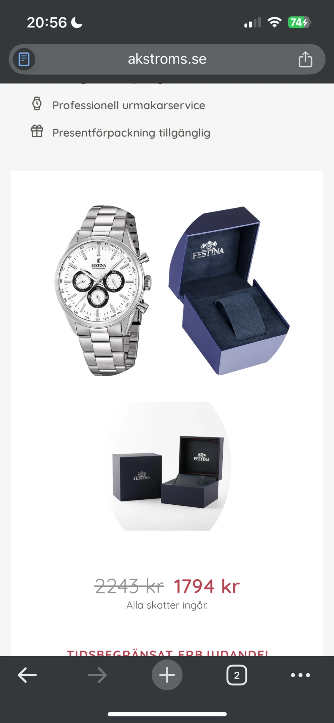 Silverfärgad Festina Chronograph klocka - 3