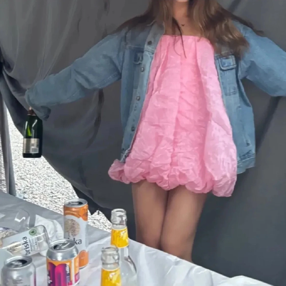 Rosa bubblig kortklänning - 2