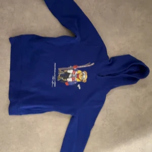 Blå hoodie Polo Ralph Lauren  - En blå hoodie från Ralph lauren köpt ny för vintern (ca 10) månader sen den passar om man är BRA om man är 168-175