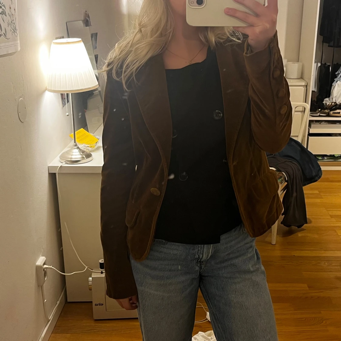 suede/sammet jacka - 2