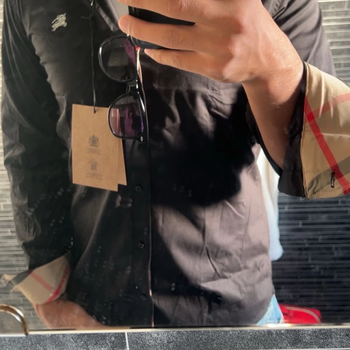 Burberry skjorta med rutig detalj - 3