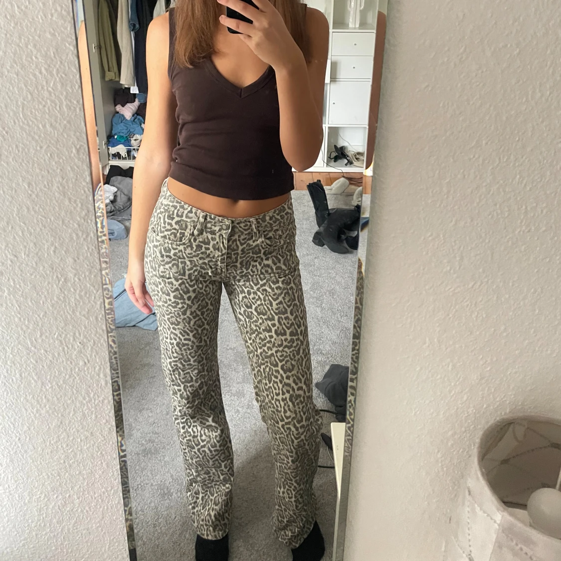 Leopardmönstrade jeans - 4