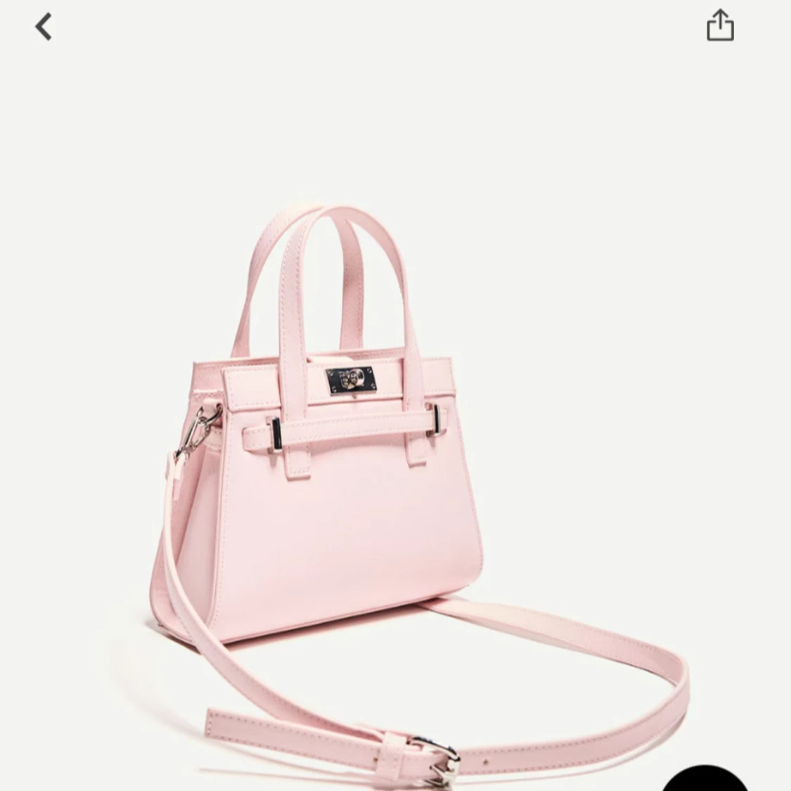 Ljusrosa handväska med axelrem - 1