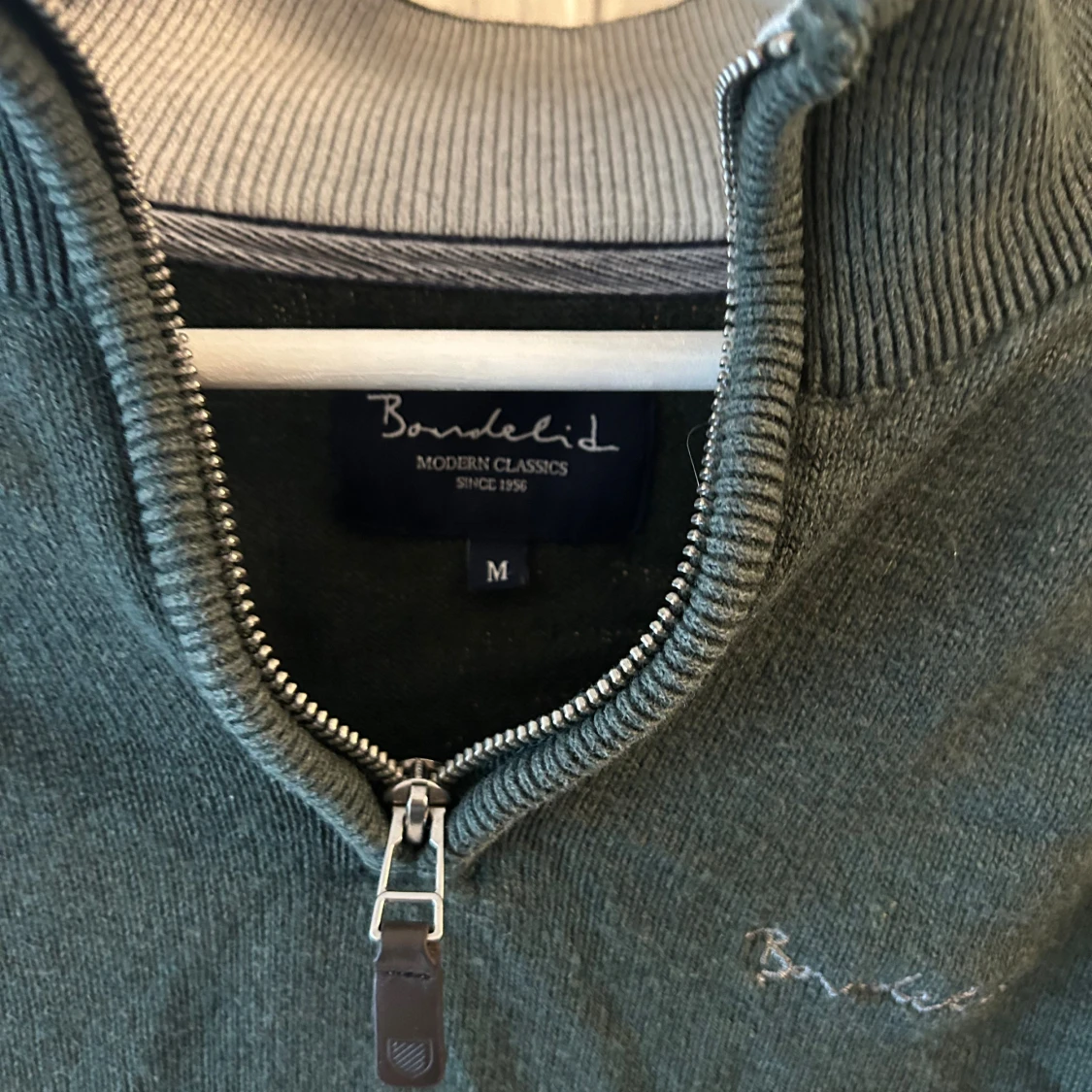 Grön stickad half zip från Bondelid - 1