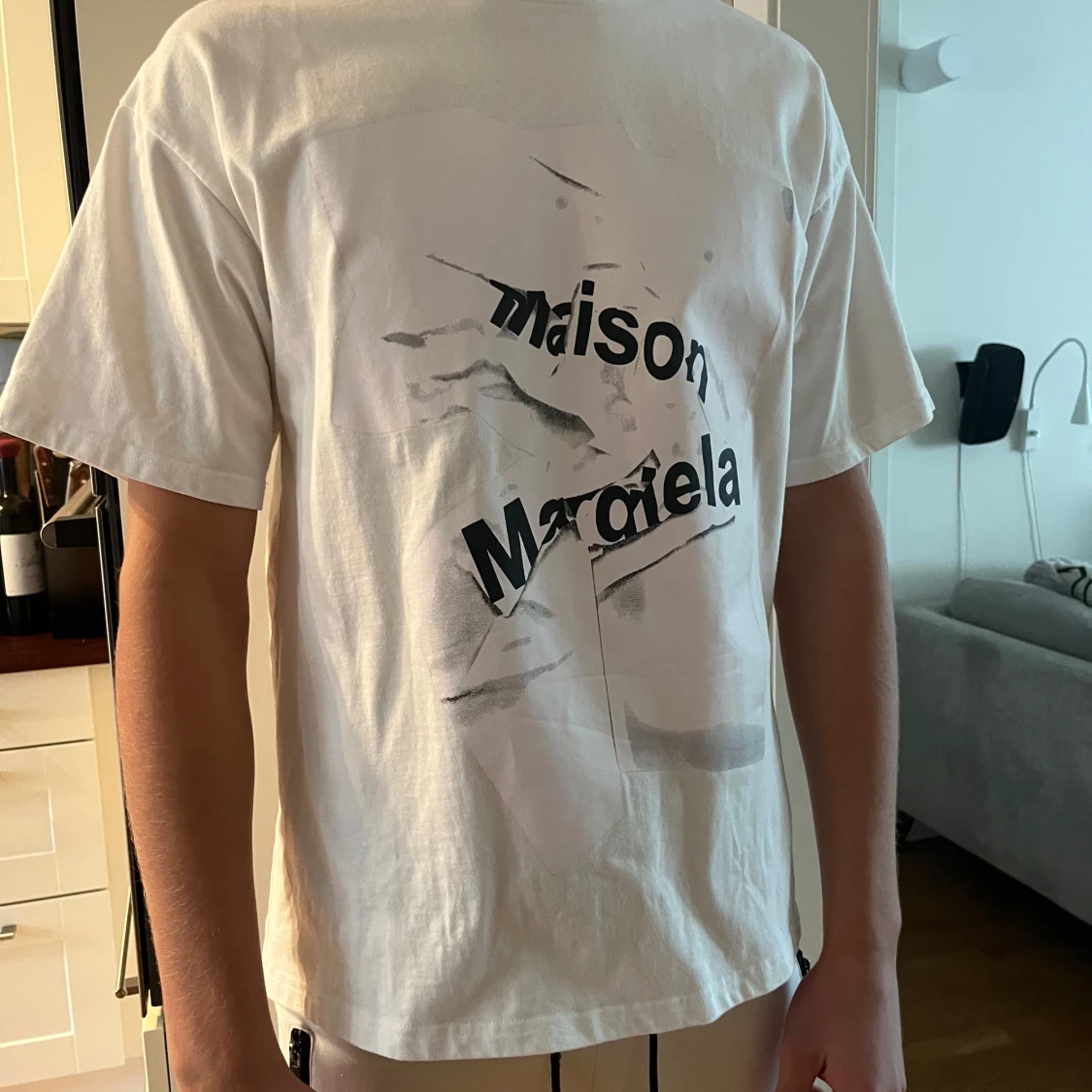 Maison Margiela vit t-shirt med tryck