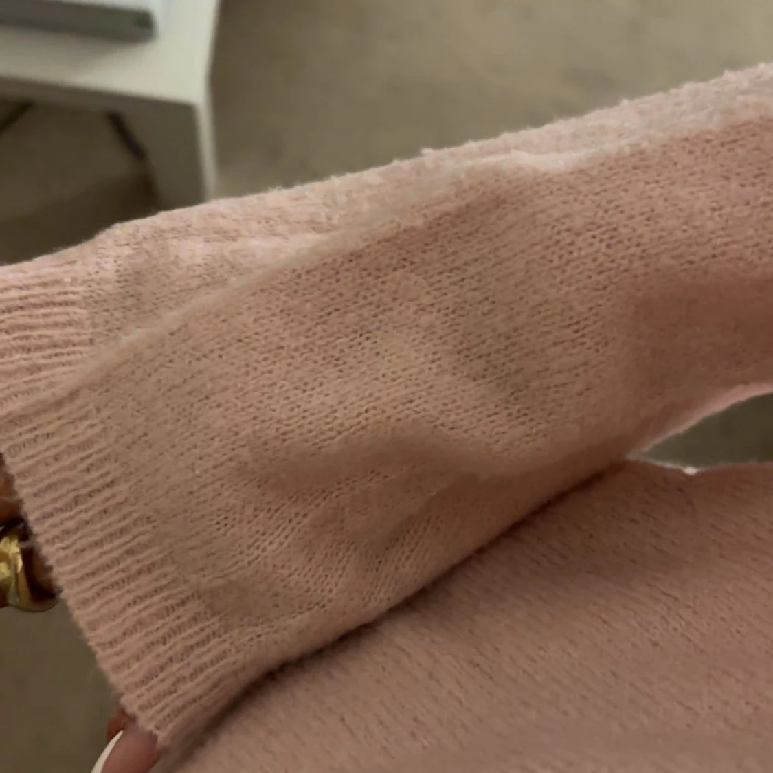 Ljusrosa stickad tröja XS - 1