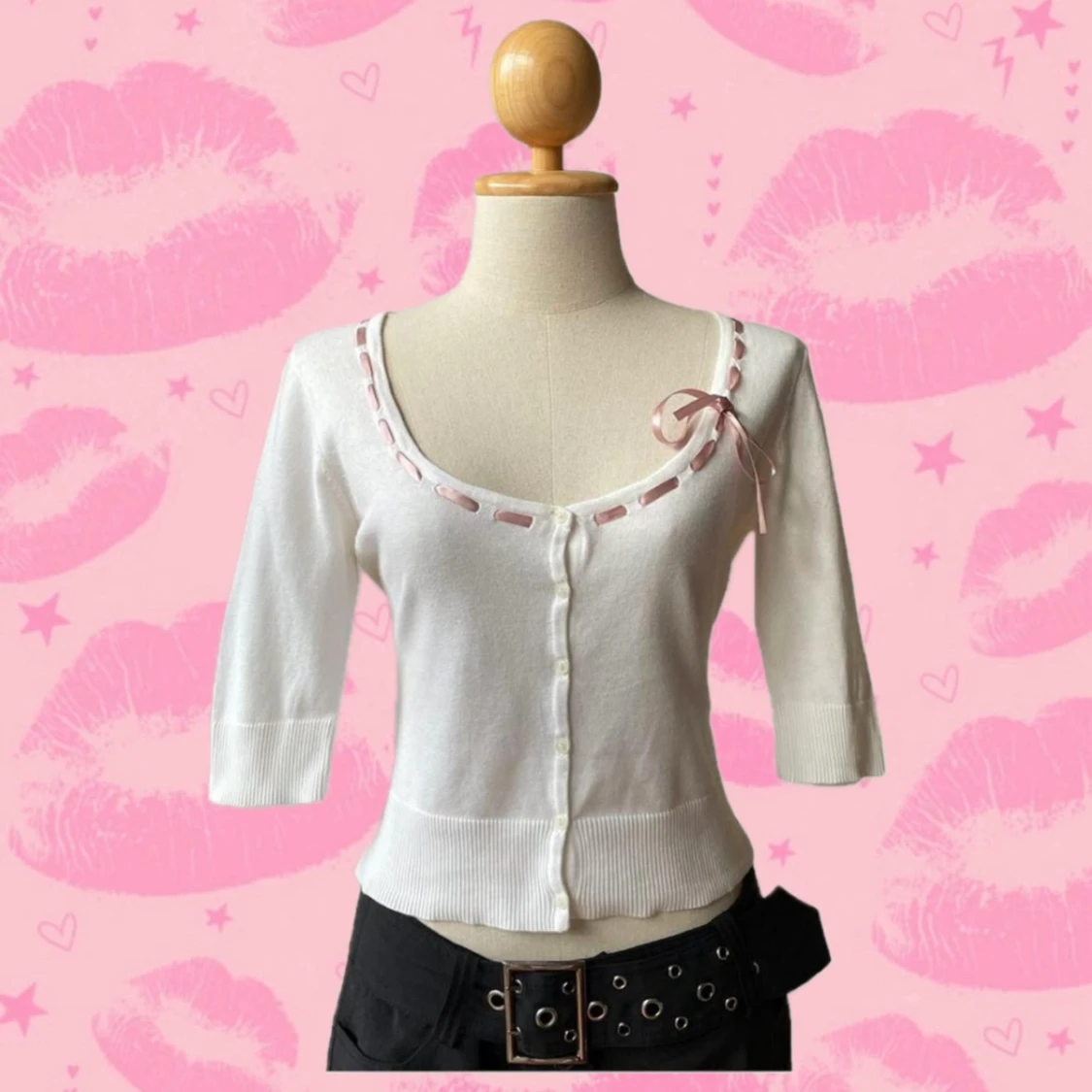 Vit japansk kofta med rosett från ofuon palette