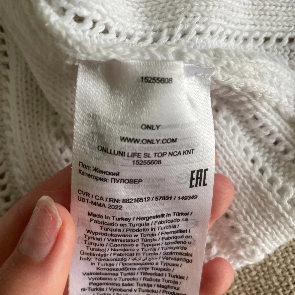 Vit stickad linnetopp från ONLY - 1