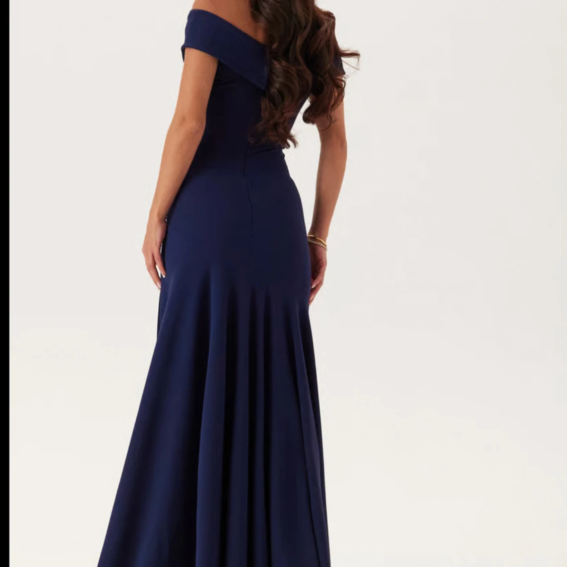 Balklänning Marinblå långklänning med slits - 1