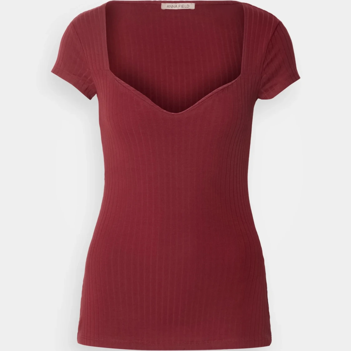 Vinröd ribbad topp från Anna Field - 2