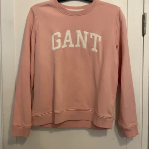 Rosa sweatshirt från GANT - Säljer en snygg rosa sweatshirt från GANT med vit broderad logga framtill. Tröjan har rund hals, långa ärmar och ribbade muddar vid ärmslut och nederkant. Perfekt för en chill och stilren look. Aldrig använd av mig. Skriv om de finns frågor