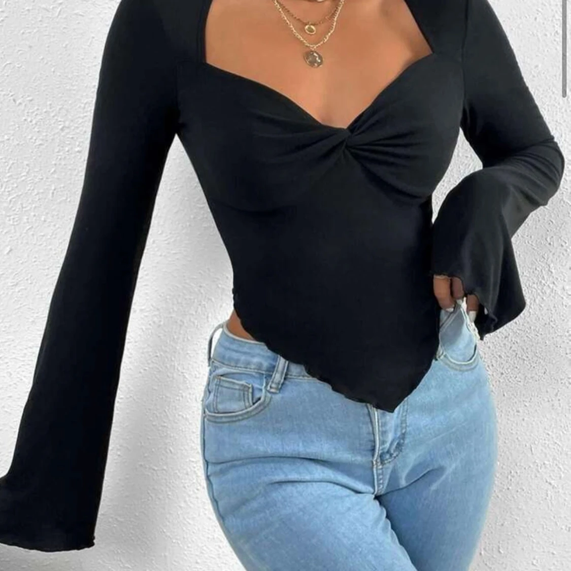 Svart croppad topp från Shein