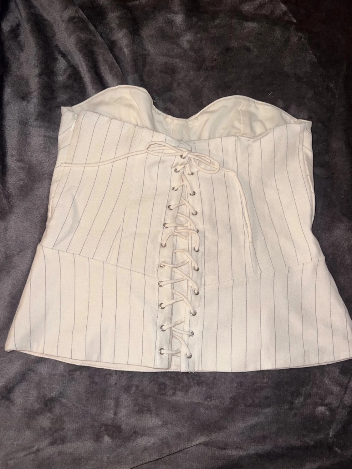 Vit randig korsett från Bershka - 2