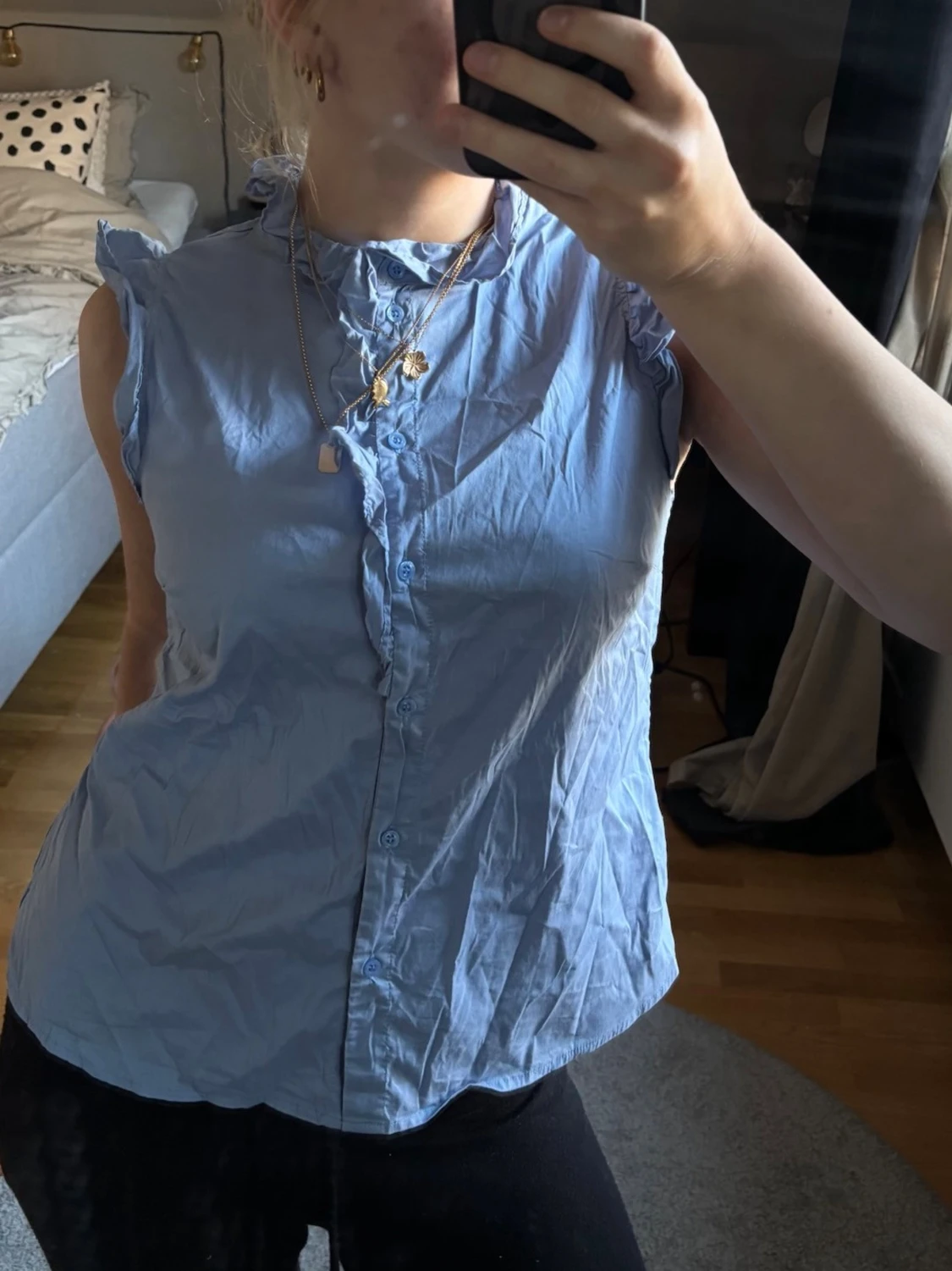 Blå superfin blus - 1