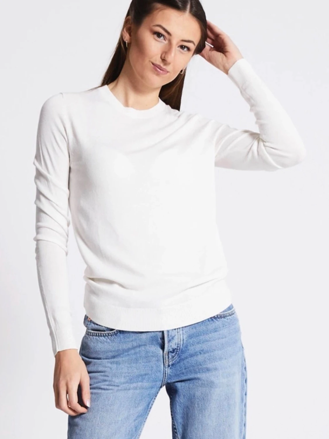 Vit långärmad stickad tröja