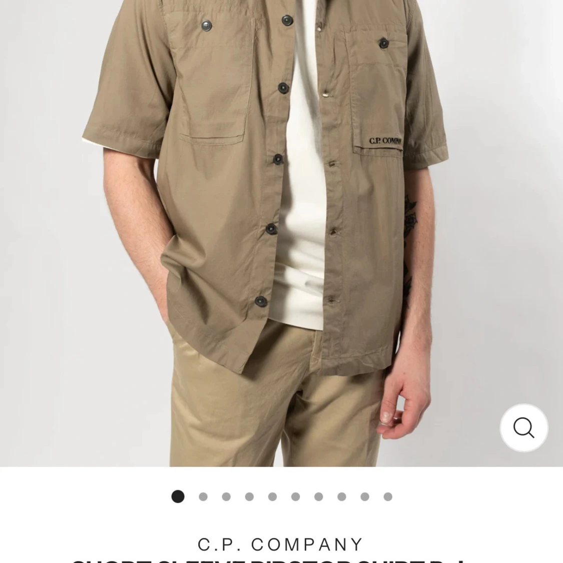 Beige kortärmad skjorta C.P. Company