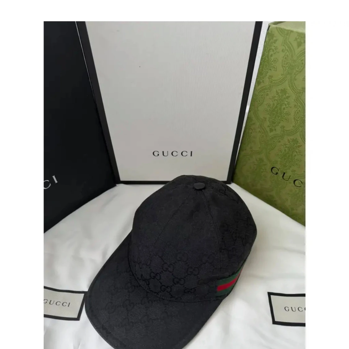 Svart Gucci keps med GG-mönster - 2