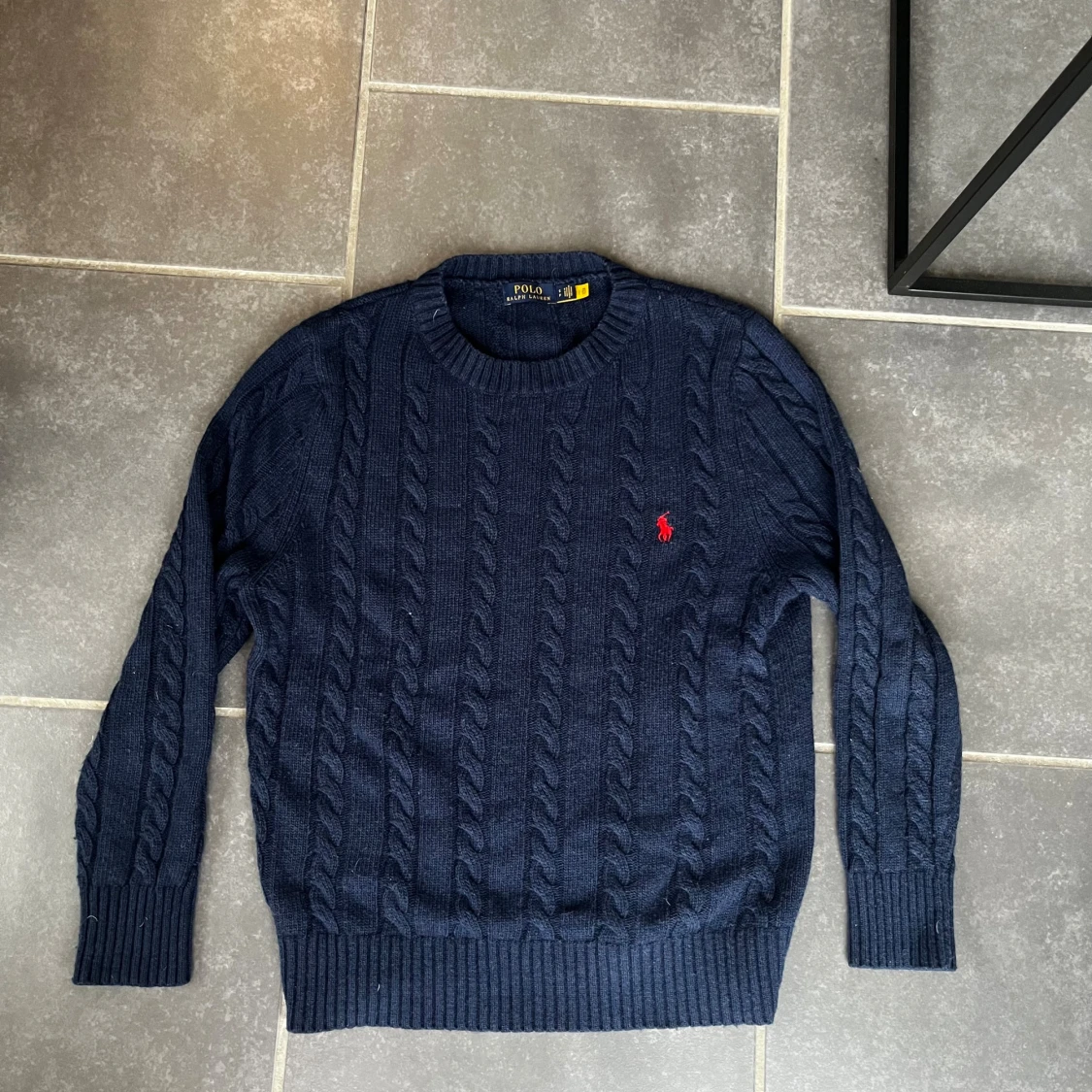 Marinblå kabelstickad tröja Polo Ralph Lauren - 1