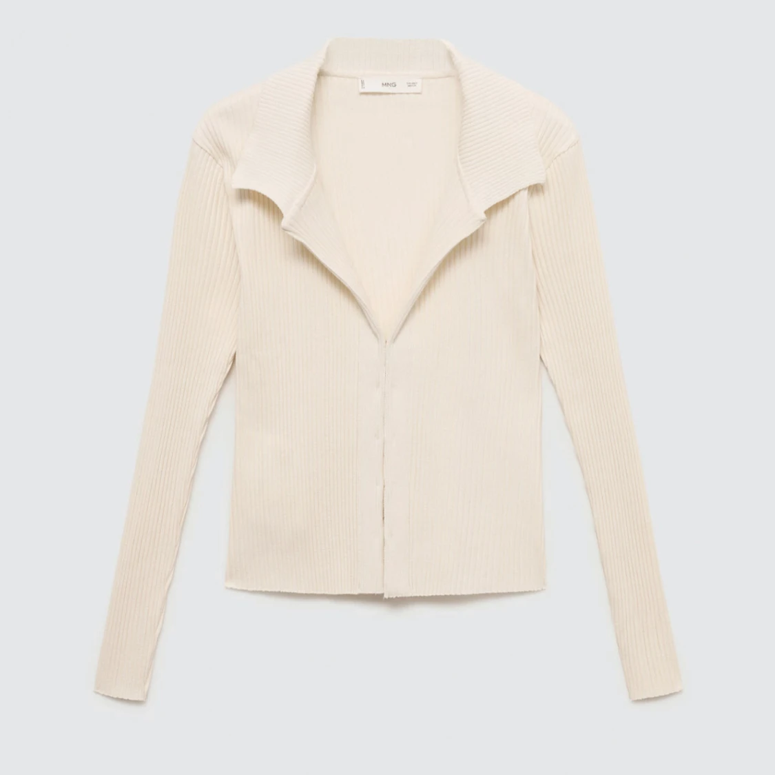 Ribbad cardigan med hyskor - 3