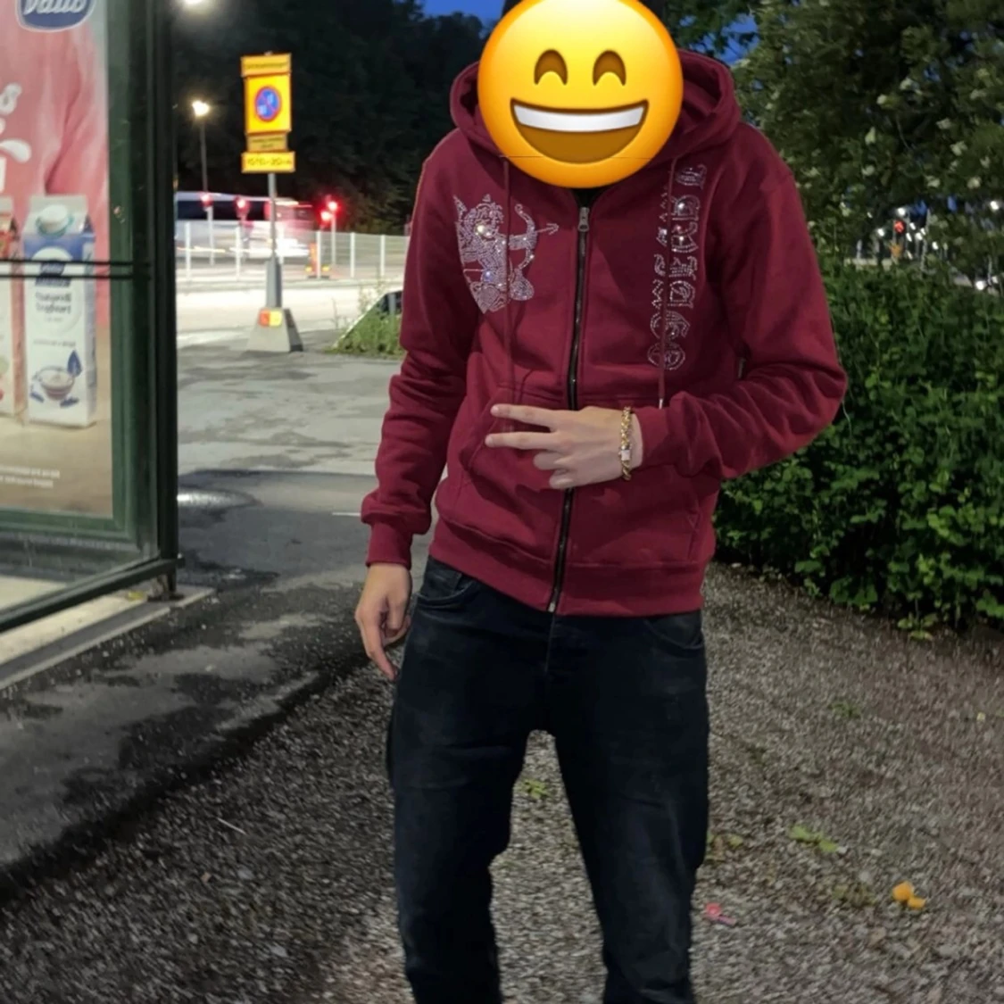 Vin röd laviago hoodie  - 1