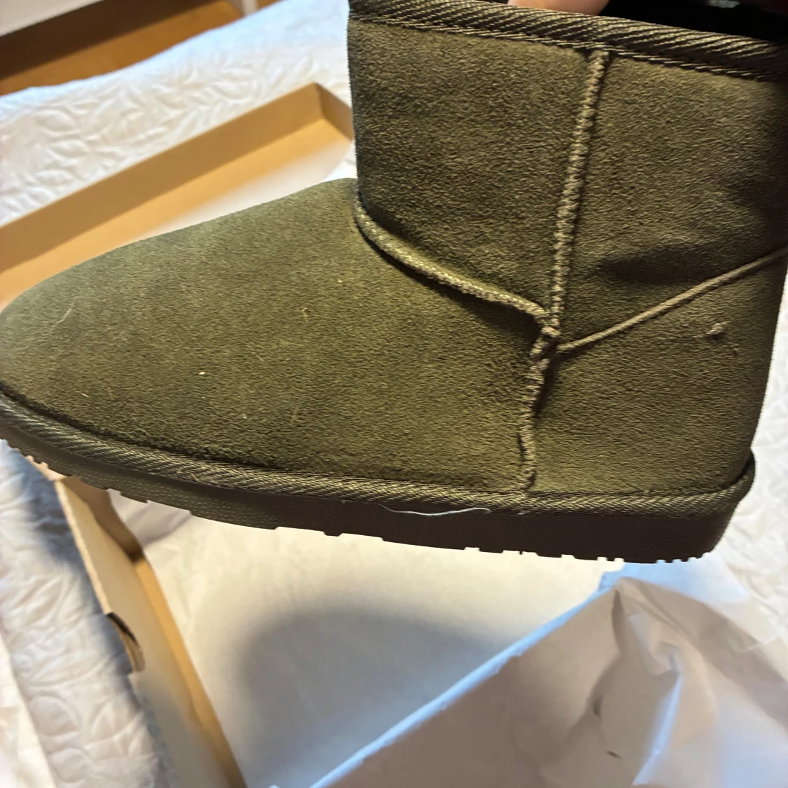 Olivgröna mockaboots med platt sula, Even&Odd - 2