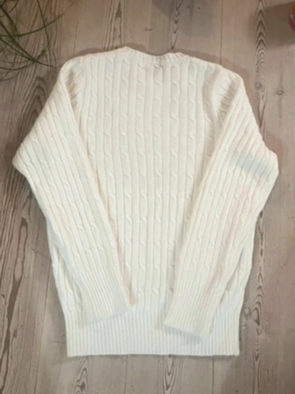 Vit kabelstickad tröja från Polo Ralph Lauren - 1