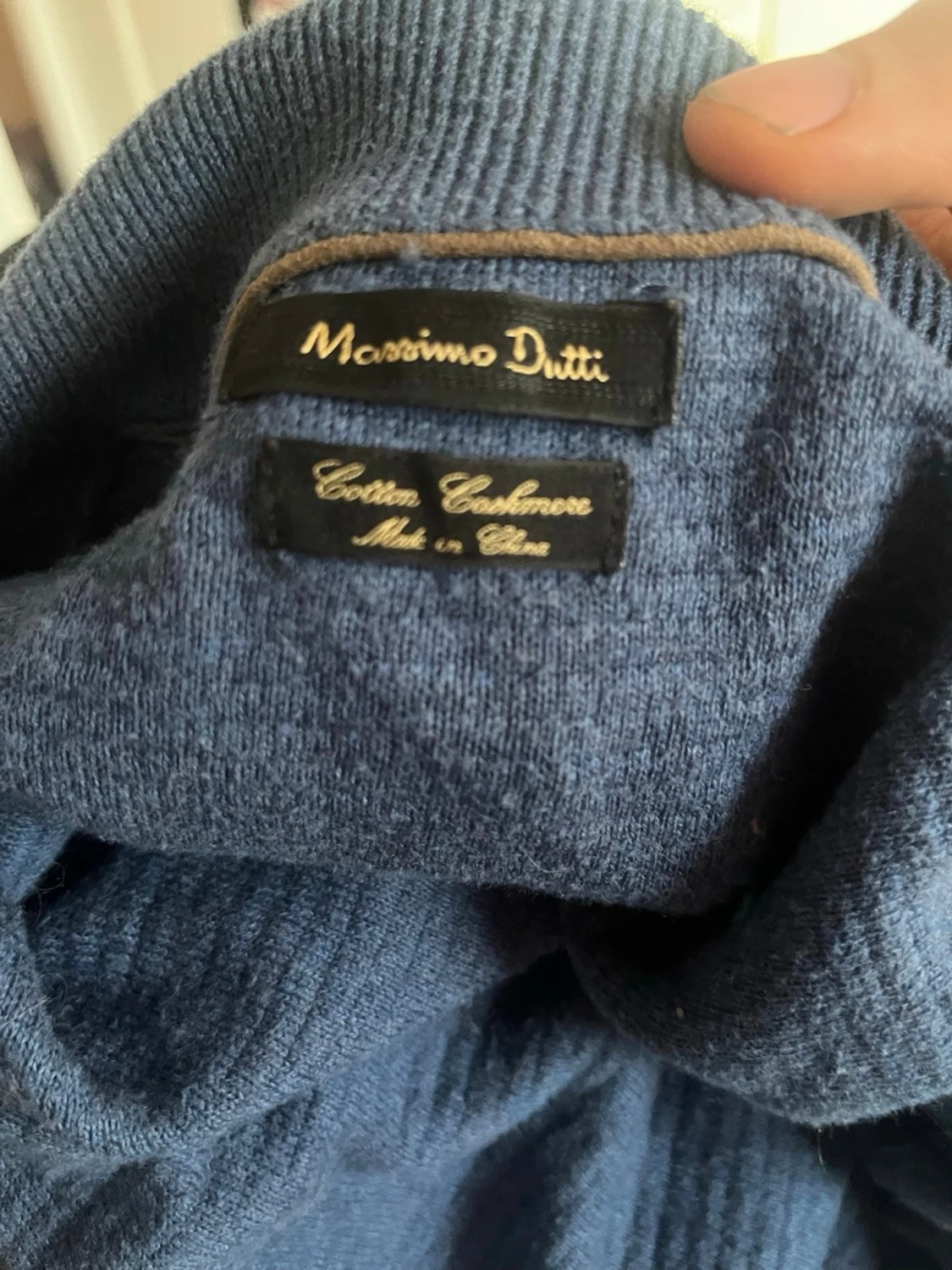 Blå ziptröja med ståkrage - 2