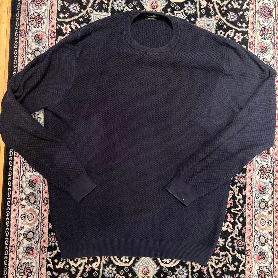 Mörkblå stickad tröja Massimo Dutti XL