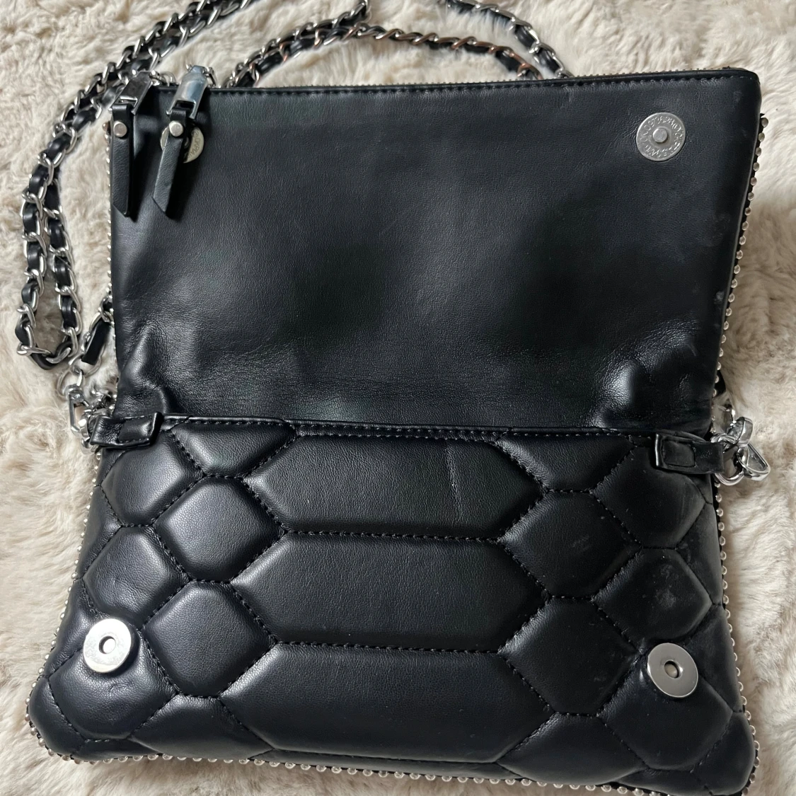 Svart zadig liknande axelväska med kedja - 2