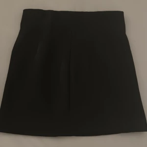 Svart kortkjol med dragkedja - En stilren svart kortkjol med hög midja och diskret dragkedja bak. Kjolen har en klassisk, rak passform och är perfekt för att skapa en clean och snygg look. Enkel att matcha med olika toppar och accessoarer.från Zara 