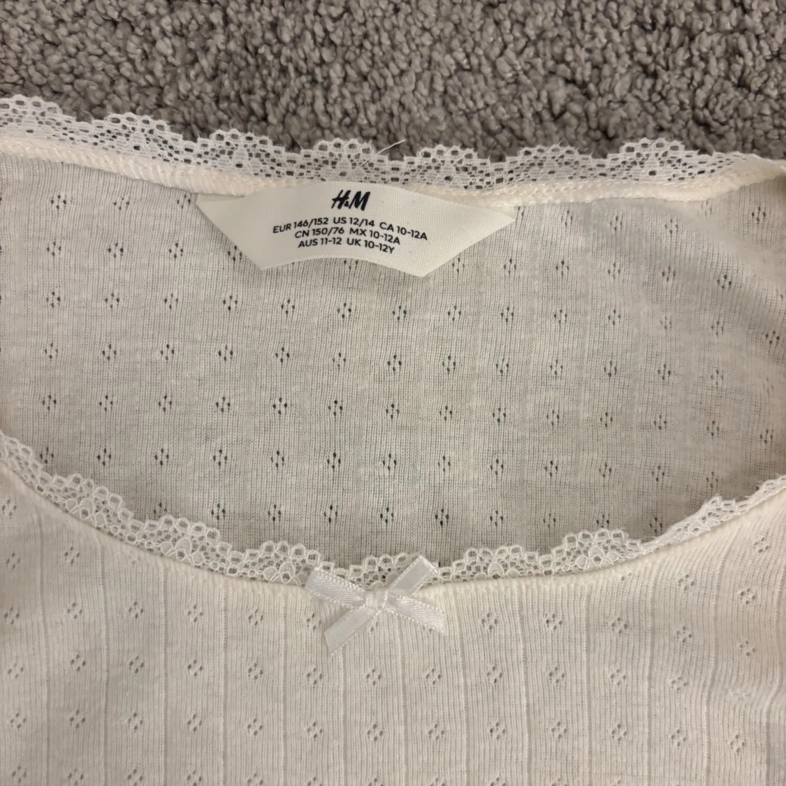 Vit långärmad topp med spets från H&M - 1
